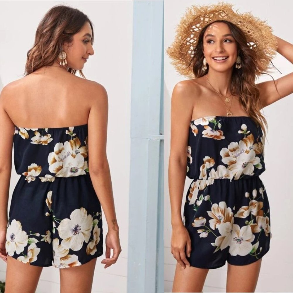 SHEIN Floral Tube Romper